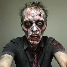 zombie selfie,, detailed, intricate, hyperrealism, by viktor miller