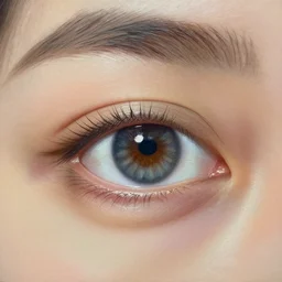 a photorealistic painting of a human eye