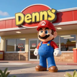 mario goes to dennys