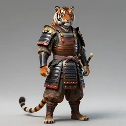 a detailed full-body photo of anthropomorph tiger wearing heavy samurai armor, ultra detailed,  by Tomasz Alen Kopera and Peter Mohrbacher and Craig Mullins