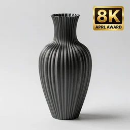 FDM 3D printed vase, professional product photography, extremely beautiful, design award winner, 8k, 4k