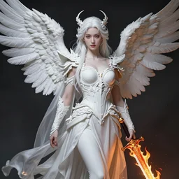 a masterpiece ultrarealistic ultradetailed portrait of a very beautiful warrior queen angel with a fire sword, medium shot, intricate, elegant, by stanley artgerm lau, wlop, rossdraws, james jean, andrei riabovitchev, marc simonetti, light by julie bell, porcelain skin. global illumination, vfx