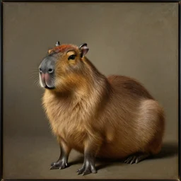 Michelangelo portrait painting of a capybara