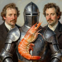 shrimp animal as a fantasy knight, closeup portrait art by norman rockwell and donato giancola and greg rutkowski