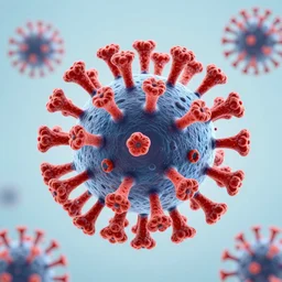 medical illustration of monkeypox virus - 3 d illustration