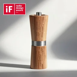 a stylish handheld electric coffee grinder ; designed by marc newsom, zaha hadid, blonde, joseph and joseph, dieter rams ; natural materials ; industrial design ; behance ; le manoosh ; pinterest ; if design award ; reddot design award