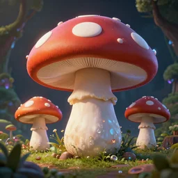 beautiful matte art of a mushroom kingdom in the style of futuristic 1 8 th / 1 9 th / 2 0 th century concept art detailed realistic, highly detailed, crystal lighting, hyperrealistic, unreal engine, magical