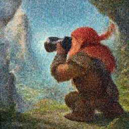 A dwarf taking photos of a view with a big camera, artwork by World of Warcraft Direction Art, detailed, dynamic, cinematic composition