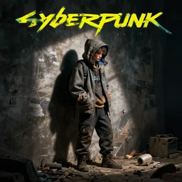 cyberpunk homeless, full - length