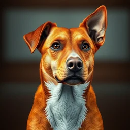 awesome cute caramel mongrel dog intricate artwork, illustration by tooth wu and wlop and beeple, greg rutkowski, beautiful, very coherent symmetrical artwork, cinematic, neoclassic, high detail, mutt, portrait, octane render, unreal engine, 8 k, vibrant colors, smooth gradients, high contrast, depth of field