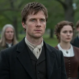 sharp, highly detailed, film from a 2 0 1 9 sci fi 8 k movie, time travelers suddenly appear in a park in 2 0 1 9, a man from 2 0 0 ad and a woman from 1 9 0 0, wearing correct era clothes, atmospheric lighting, in focus, reflective eyes, 3 5 mm macro lens, live action, nice composition
