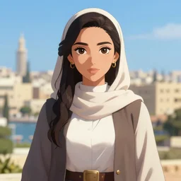 portait of haifa wehbe, hd, centred, unreal engine, arcan anime style
