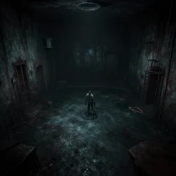 a vast dark pool with tons of blind corners, horror game