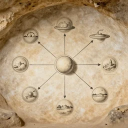 Schematics of the early internet, by Lascaux cave painters