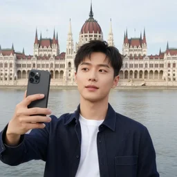 artist yeat taking a selfie at budapest