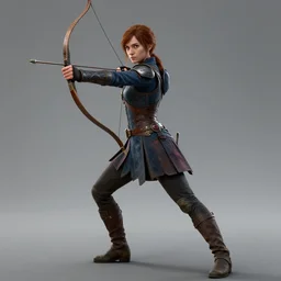 katniss everdeen holding a bow, hyper detailed, character concept, full body, dynamic pose, intricate, unreal engine, cinematic, hyper realistic, 8 k