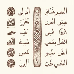 constructed script with a simple aesthetic, inspired by arrernte script, persian script, kaurna script