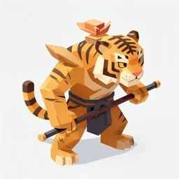 isometric tiger warrior by Artgerm and WLOP, Pixiv