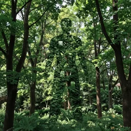 a picture that does not show a human being, but is an optical illusion, but many recognize a human being in the structures. it could be trees that are such that the shape represents the shape of a human being.