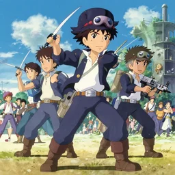 film still Poster of Cyber pirate parade by Dice Tsutsumi, Makoto Shinkai, Studio Ghibli, playstation 2 printed game poster cover, cover art, poster, poster!!!