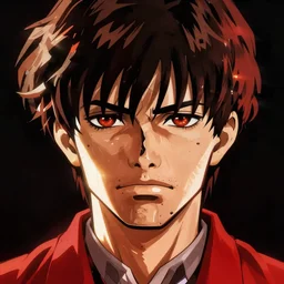 shinji ikari, red dead redemption art style, realistic anime, portrait, beautiful face, symmetrical face