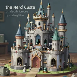 the nerd castle of electronics by studio ghibli, animation, sharp, rendered in unreal engine 5, focused, anime key art by greg rutkowski, bloom, dramatic lighting