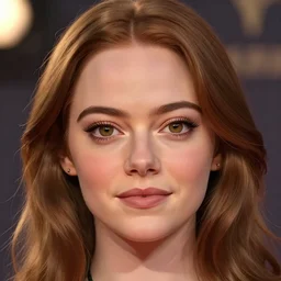 emma stone portrait by isabelle staub, disney cartoon face, pixar style, glamorous, character art, digital illustration, big eyes, semirealism, realistic shaded perfect face, fine details, realistic shaded lighting, soft and blurry