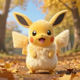 real life glaceon pokemon, cute!!!, heroic!!!, adorable!!!, playful!!!, fluffly!!!, happy!!!, cheeky!!!, mischievous!!!, ultra realistic!!!, autumn, clear weather, golden hour, sharp focus