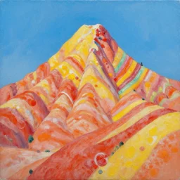 realistic painting of candy mountain