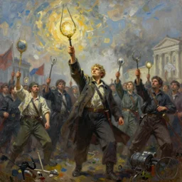 the russian revolution, beautiful painting by greg rutkowski, oil on canvas, digital art