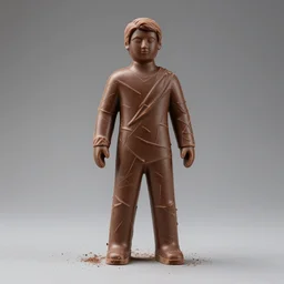 man statue made of chocolate, professional photography,