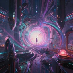 time moving to the future glorifying the past, maximalist dreamy abstract retropunk futurepunk