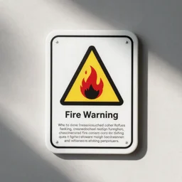 simple yet detailed fire warning label