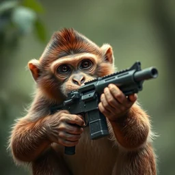monkey with a gun