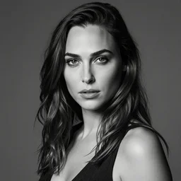 portrait of gal gadot, shades of gray by jeremy mann