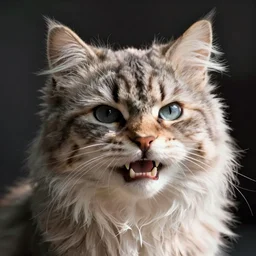 a fluffy kitten made with the texture of teeth, teeth, cat made of teeth
