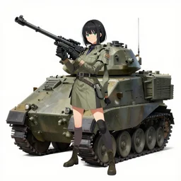 concept art portrait of an anthropomorphic himars weapons system reimagined as a onee - san character from a trending anime show