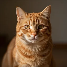 ginger cat, soft lighting