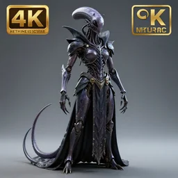 hybrid cyborg digital cybernetic witch king of angmar morphed with a xenomorph parasite, photorealistic, 3d render, award winning render, unreal engine, octane render, studio lighting, 8k, hd
