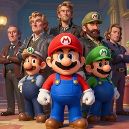 mario and luigi at a photo shoot, detailed, centered, digital painting, artstation, concept art, donato giancola, joseph christian leyendecker, wlop, boris vallejo, breathtaking, 8 k resolution, extremely detailed, beautiful, establishing shot, artistic, hyperrealistic, beautiful face, octane render, cinematic lighting, dramatic lighting, masterpiece