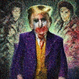 trump as the joker from tim burton batman 8 0 s, donald trump, cinestill 8 0 0 t, film still, shaded lighting poster by magali villeneuve, jeremy lipkin and michael garmash, rob rey and kentaro miura style, trippy