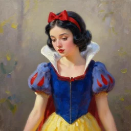 snow white, oil painting, sunlit, paint texture, digital painting, highly detailed, artstation, sharp focus, illustration, concept art, by nick gan and ruan jia