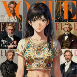 shaft anime key visual, vogue magazine, elle magazine, ilya kuvshinov, john singer sargent, trending on artstation, oil painting, crop top, intricate