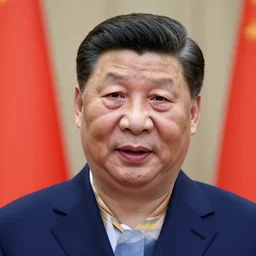The portrait of Xi Jinping with googly eyes