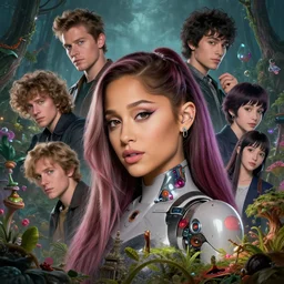 ariana grande, omicron, highly detailed surreal vfx portrait of a android young, gemma chan, stephen bliss, unreal engine, greg rutkowski, loish, rhads, beeple, makoto shinkai and lois van baarle, ilya kuvshinov, rossdraws, tom bagshaw, global illumination, detailed and intricate environment