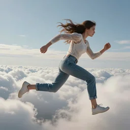 running on clouds, 4k, post-processing, intricate, detailed, photorealistic imagery