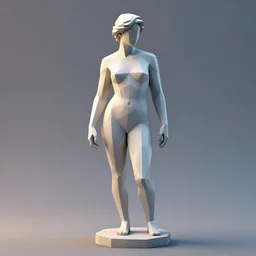 3d low-poly high-light edge edged polygonal blender figure of the Bather by Bouguereau