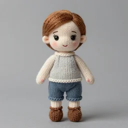 plushie  of emma watson made of plushie a knitted plushie studio lighting