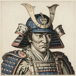 ancient japanese samurai, copperplate print style, durer print works, full page scan of 1 7 0 0 concept art, copperplate print style, gorgeous and huge head ornaments, art by durer, aubrey beardsley
