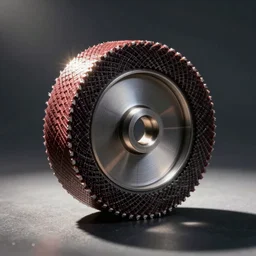 a stylish marketing photograph of a resin-bonded grinding wheel